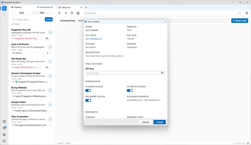 How to Install Tools in Puppet Browser